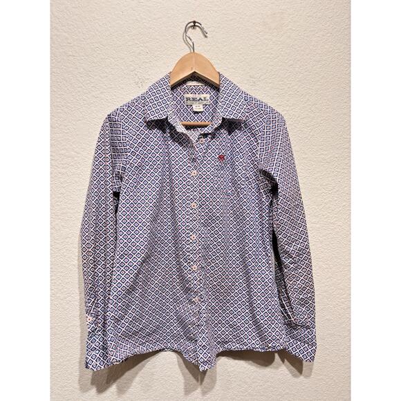 Ariat Tops - Ariat Real Shirt Womens Medium Real Fitted Stretch Western Aztec Cowboy
